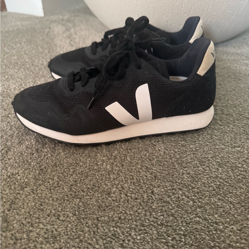 Veja Black and White Athletic Shoes